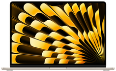Бренд Apple MacBook Air 15" (M3, 8C CPU/10C GPU, 2024), 16 ГБ, 256 ГБ SSD, «сияющая звезда»