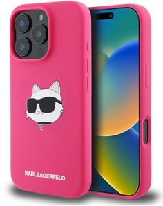 Бренд Чехол Karl Lagerfeld Liquid NFT Choupette MagSafe для iPhone 16 Pro, розовый