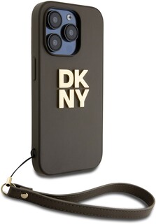 Бренд Чехол DKNY Stack с ремешком для iPhone 15 Pro, зеленый