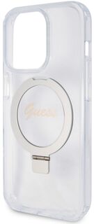 Бренд Чехол Guess Script Ring для iPhone 15 Pro MagSafe, прозрачный