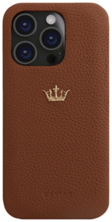 Бренд Чехол Caviar Leather Fine Case для iPhone 15 Pro Мах, кожа, коричневый