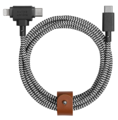 Бренд Кабель Native Union Belt Cable USB-С - Lightning/USB-С, 1,5м, кевлар, зебра