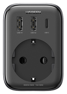 Бренд Сетевое зарядное устройство UGREEN CD314 2xUSB-A+USB-C, 30 Вт, черный