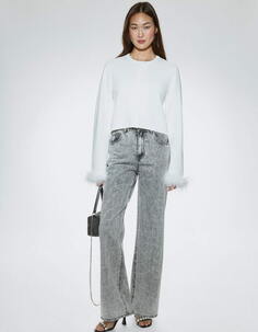 Джинсы Wide Leg с узором из страз Sela