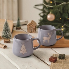 Набор посуды ARYA HOME COLLECTION Глиняный набор кружек Christmas Siberia 12,0x8,0x8,5 см