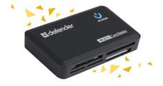 Карт-ридер Defender Optimus USB 2.0, универс. черный 83501