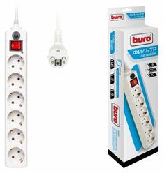 Сетевой фильтр BURO 600SH-1.8-W белый 6 розеток 1.8 м