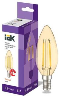 Iek LLF-C35-5-230-30-E14-CLG Лампа LED C35 свеча золото 5Вт 230В 2700К E14 серия 360°
