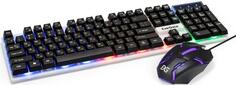 Комплект ExeGate Professional Standard Combo MK140 с подсветкой (клавиатура влагозащищенная 104кл. +  мышь оптическая 1000dpi, 3 кнопки и колесо прокр