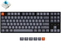 Беспроводная механическая клавиатура Keychron K8, TKL, алюминиевый корпус, White LED подсветка, Gateron Blue Switch