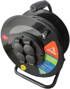 Удлинитель силовой АYGER КГ 3х2,5 30м на металлической катушке IP 44 (c/з) Ayger