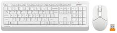 Клавиатура + мышь A4Tech Fstyler FG1012 клав:белый мышь:белый USB беспроводная Multimedia