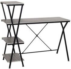 Стол на металлокаркасе BRABIX LOFT CD-004, 1200х535х1110 мм, 3 полки, цвет дуб антик, 641219