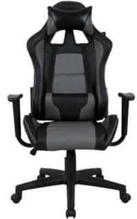 Кресло компьютерное BRABIX GT Racer GM-100, две подушки, экокожа, черное/серое, 531926