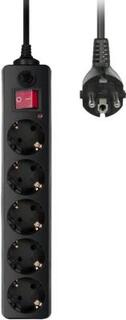 Сетевой фильтр BURO 500SH-1.8-B черный 5 розеток 1.8 м