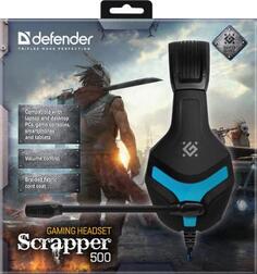 Игровая гарнитура Scrapper 500 синий + черный, кабель 2 м Defender