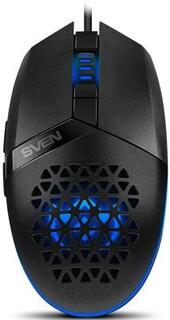 Игровая мышь SVEN RX-G735 чёрная (USB, 6 кнопок, 4000 dpi, RGB-подсветка)
