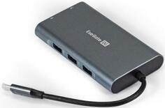 Концентратор USB Type-C Exegate DUB-31C/MAX 3 х USB 3.0 RJ-45 HDMI USB Type-C VGA AUDIO серый