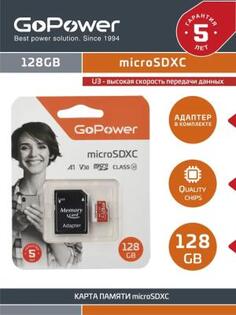 Карта памяти microSDXC 128 ГбGb GoPower 00-00025682 00-00025682