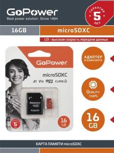 Карта памяти microSDXC 16 ГбGb GoPower 00-00025678 00-00025678