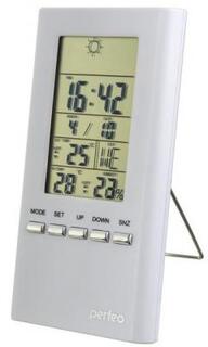 Perfeo Часы-метеостанция Meteo, белый,(PF-S3331F) время, темп., датчик ул. темп., влажность