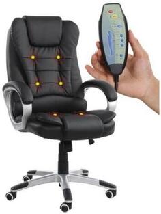 Кресло офисное BRABIX Comfort MS-003, 6 массажных модулей, экокожа, черное, 532521