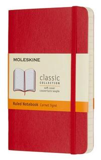 Блокнот Moleskine CLASSIC SOFT QP611F2 Pocket 90x140мм 192стр. линейка мягкая обложка красный