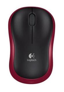 Мышь беспроводная Logitech M185 чёрный красный USB 910-002240
