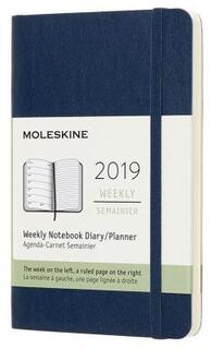 Еженедельник Moleskine CLASSIC SOFT WKNT Pocket 90x140мм 144стр. мягкая обложка синий сапфир