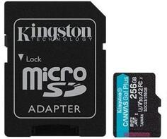 Флеш карта microSDXC 256Gb Kingston, UHS-II Class U3 V30 A2, чтение: 170Мб/с, запись: 90Мб/с, с адаптером &lt;SDCG3/256GB&gt;