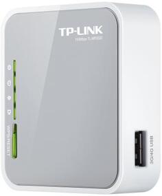 Мобильный роутер TP-LINK TL-MR3020 802.11bgn 150Mbps 2.4 ГГц 1xLAN USB белый