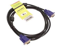 Кабель VGA 3м VCOM Telecom QCG120H-3M круглый черный