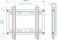 Кронштейн Kromax IDEAL-5 белый LED/LCD 15-47 20 мм от стены VESA 200x200 max 35 кг
