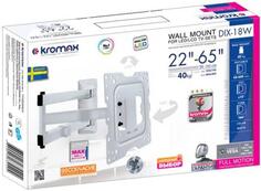 Кронштейн Kromax DIX-18 белый 22-55 настенный от стены 66-605мм наклон 0°-15° VESA 400х400мм до 40кг DIX-18W 22-65