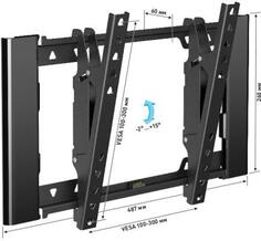 Кронштейн Holder T3929-B черный для ЖК ТВ 22-47 настенный наклон до 25 кг