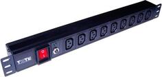 Блок розеток 19&amp;quot; 9 шт. C13, 10A 250V, без шнура питания TWT-PDU19-10A9C3