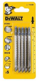 Пилки для лобзика DeWALT DT2053-QZ по дереву HCS T 101 BR, 5шт.