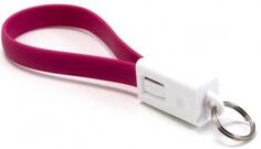 Кабель-брелок microUSB Gmini GM-MUS200FKP плоский розовый