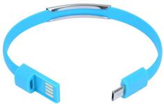 Кабель-браслет microUSB Gmini GM-WDC-200BL плоский голубой