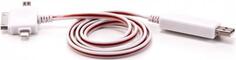 Кабель microUSB Lightning Apple 30-pin 1м Gmini GM-MEL400FLWR плоский белый