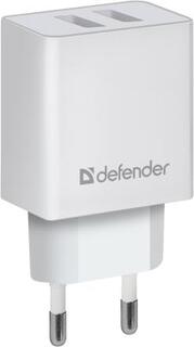 Defender Сетевой адаптер 2xUSB, 2.1А , белый (UPA-22) (83580)