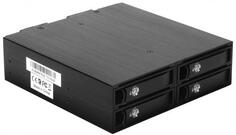 Exegate EX264647RUS Корзина для HDD Exegate HS425-01 (универсальная, на 4*2,5 SATA/SAS HDD, занимает 1*5,25 отсек)