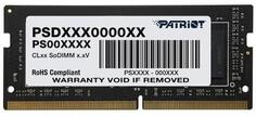 Оперативная память для ноутбука 4Gb (1x4Gb) PC4-21300 2666MHz DDR4 SO-DIMM CL19 Patriot Signature Line PSD44G266681S Патриот