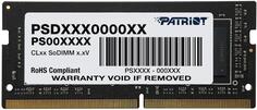 Оперативная память для ноутбука 16Gb (1x16Gb) PC4-25600 3200MHz DDR4 SO-DIMM CL22 Patriot Signature Line PSD416G320081S Патриот