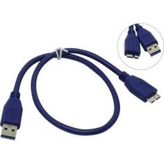 Кабель Micro-B USB 3.0 0.5м Exegate EX-CC-USB3-AMmicroBM9P-0.5 круглый синий EX284935RUS
