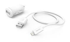 Автомобильное зарядное устройство HAMA H-183266 8-pin Lightning 2.4А белый