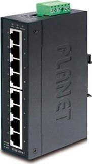 IP30 Slim Type 8-Port Industrial Fast Ethernet Switch (-40 to 75 degree C) Planet
