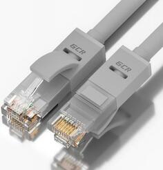 GCR Патч-корд прямой 25.0m UTP кат.5e, серый, позолоченные контакты, 24 AWG, литой, GCR-50803, ethernet high speed 1 Гбит/с, RJ45, T568B Green Connection