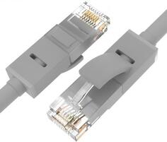 Патч-корд прямой 1.5m UTP кат.5e, серый, черные коннекторы, 24 AWG, литой, ethernet high speed 1 Гбит/с, RJ45, T568B Green Connection