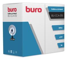 Кабель сетевой Buro BU-CCA-051 UTP 4 пары cat5E solid 0.51мм CCA 305м серый Бюрократ
